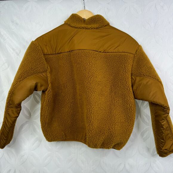 Madewell Faux Shearling Half-Zip Pullover Dried Cedar Size XS NWT $148 - Picture 7 of 9